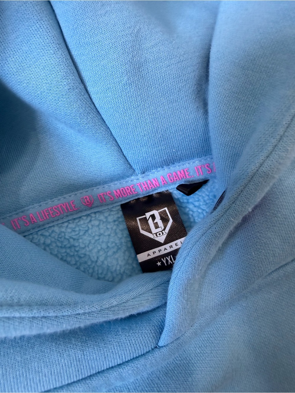 Time2Shine Kids Light Blue Graphic Hoodie with Pink Accents - Picture 3 of 4